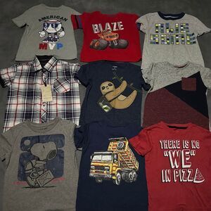9 Toddler Boys Short Sleeve Shirts Bundle